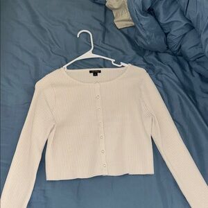 wild fable Cream Ribbed Button-Front Women’s Sweater